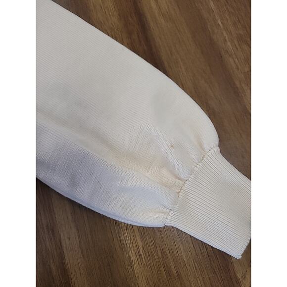 Vintage St. John Collection Marie Printed Ivory Blouse‑Cardigan Sz P – Cropped - Picture 9 of 11